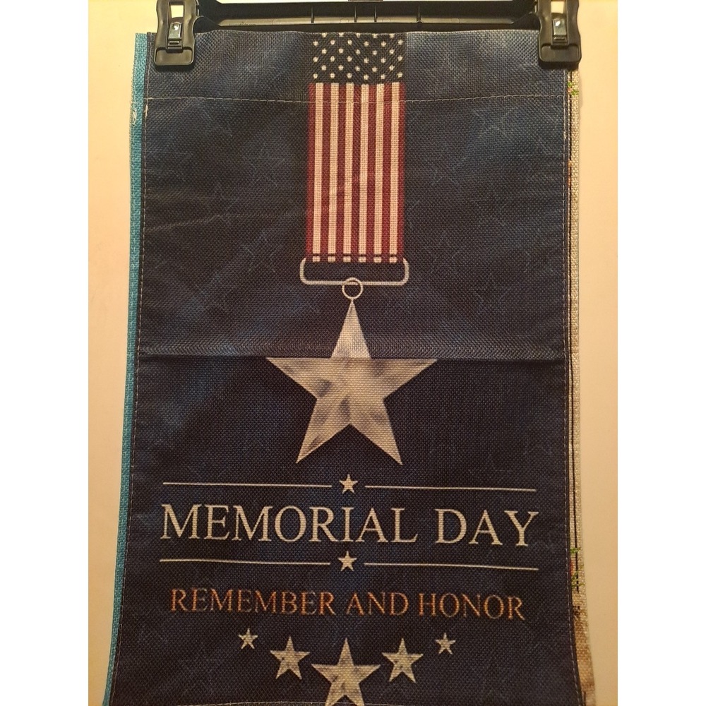 NEW 1pc Double-Sided Memorial Day Remember and Honor Garden Flag 12x18